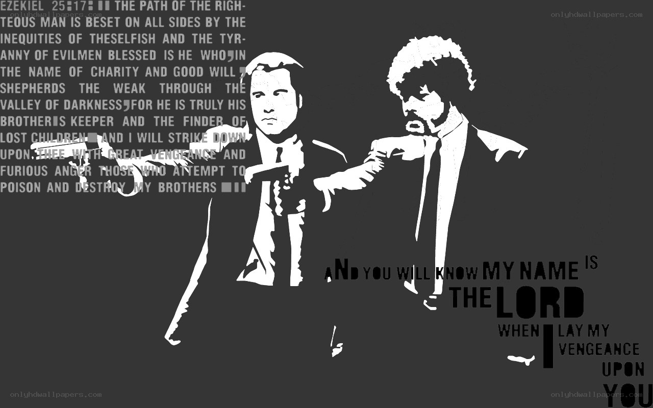 Pulp Fiction characters with text