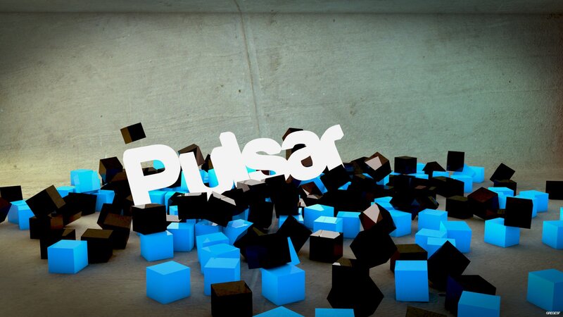 Pulsar Logo with Cubes — Blue