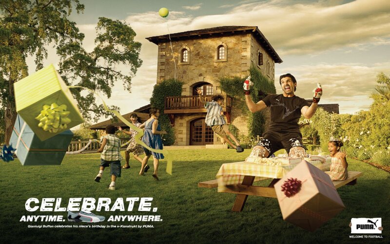 Puma ad with family celebration