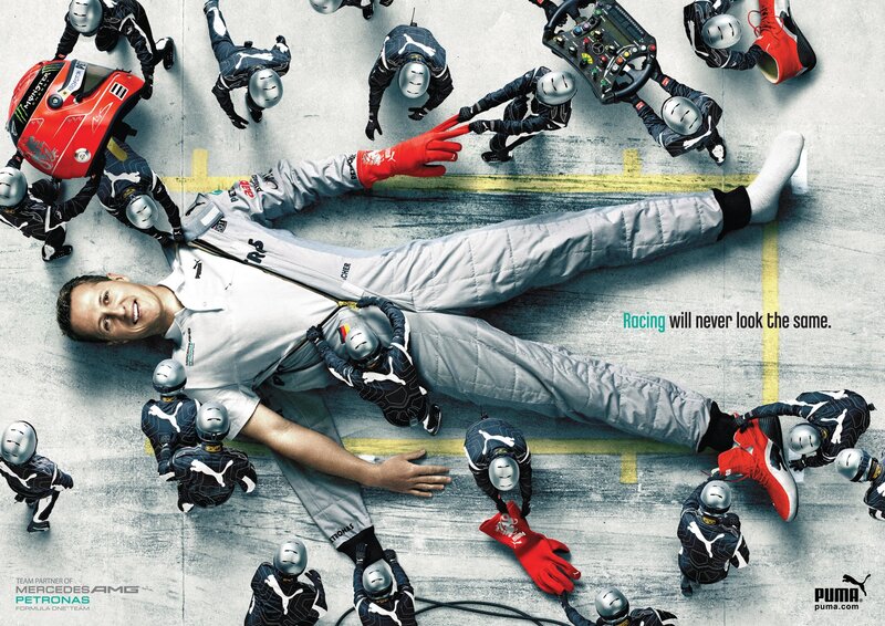 Puma racing ad with driver