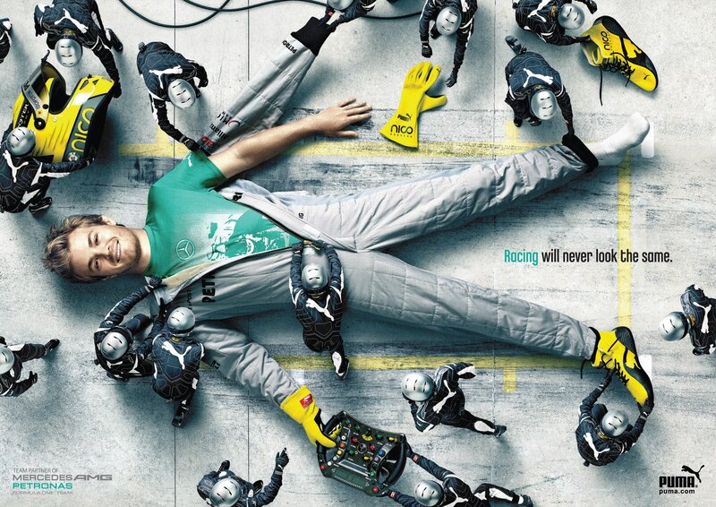 Puma racing gear advertisement