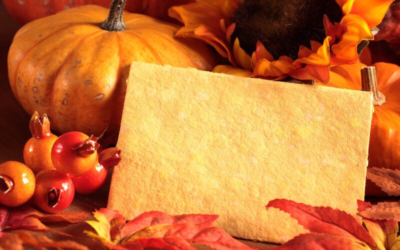 Pumpkin and Autumn Leaves — Orange