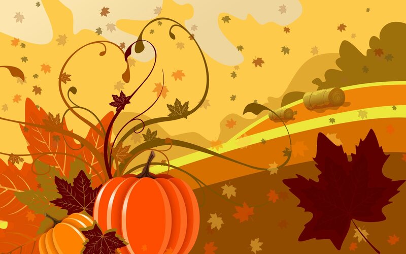 Pumpkin and Autumn Leaves