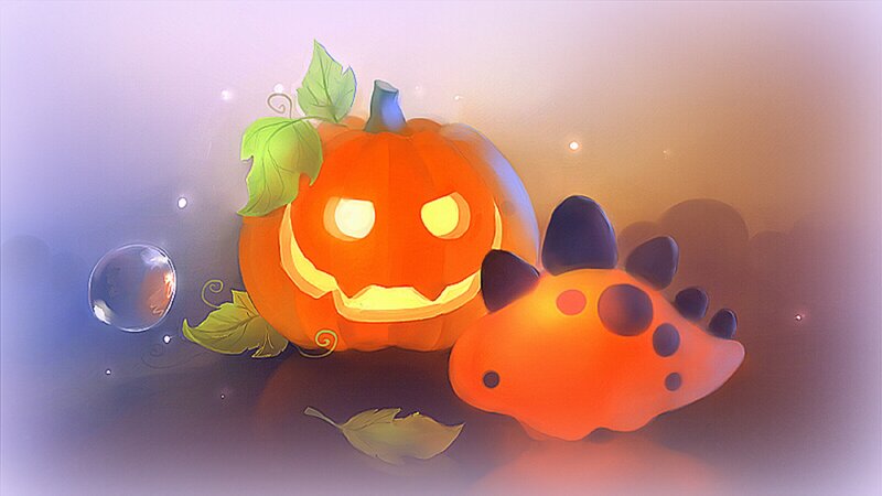Pumpkin and Dinosaur