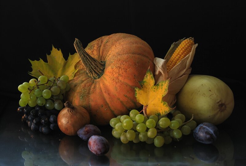 Pumpkin and Fruit Arrangement
