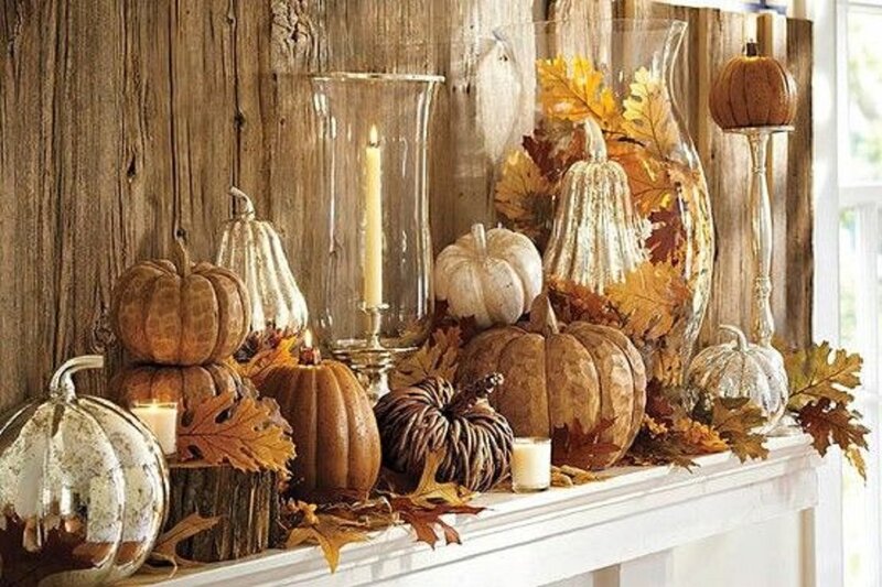Pumpkin and Leaf Arrangement