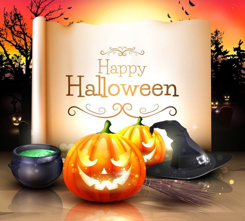Pumpkin and Witch Hat — Orange