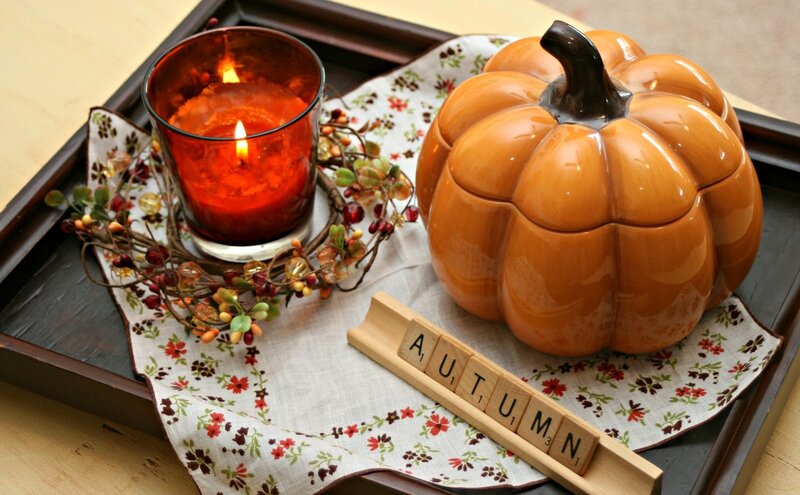 Pumpkin Candle Arrangement — Orange