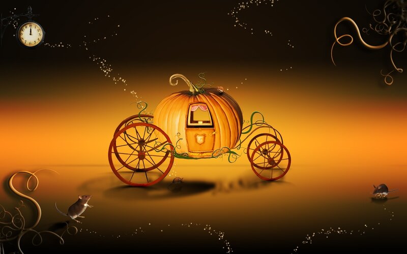 Pumpkin carriage at midnight