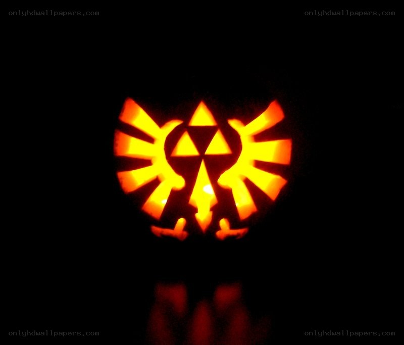 pumpkin carved with triforce