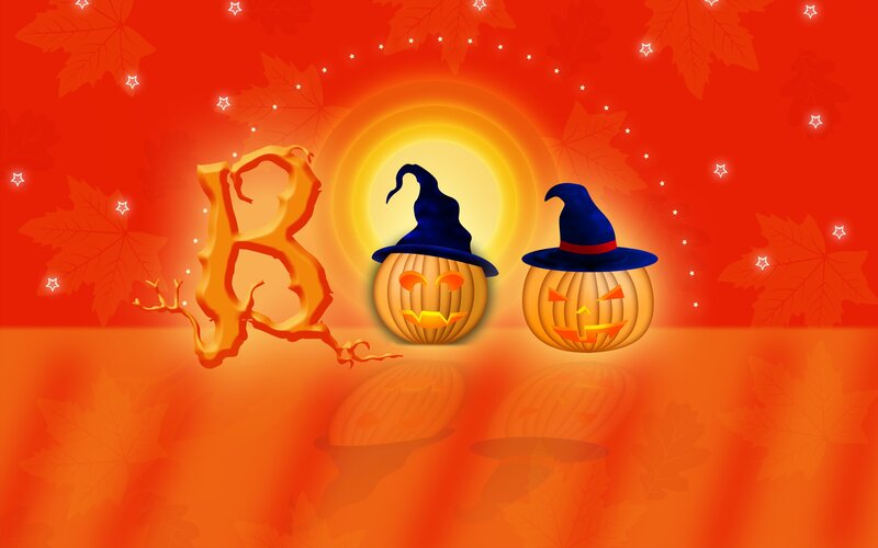 Pumpkin Characters with Hats — Orange