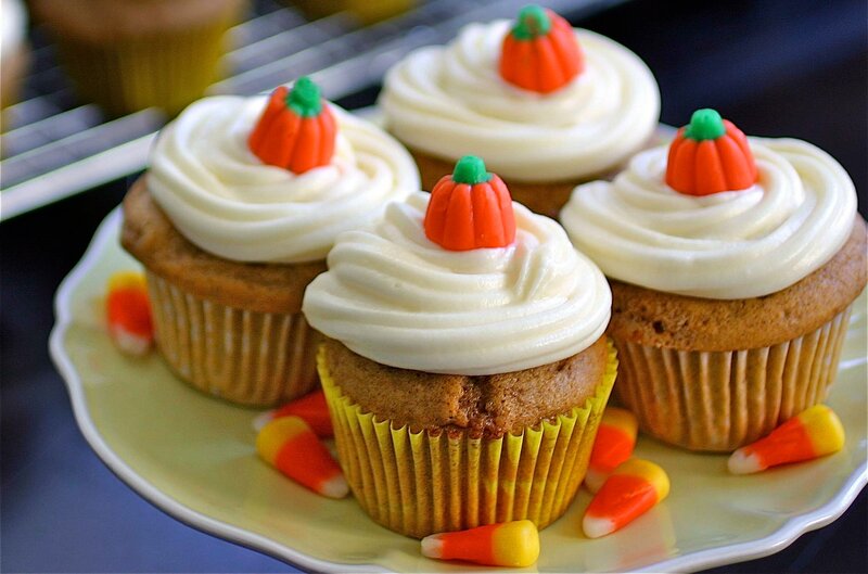 Pumpkin Cupcakes on Plate