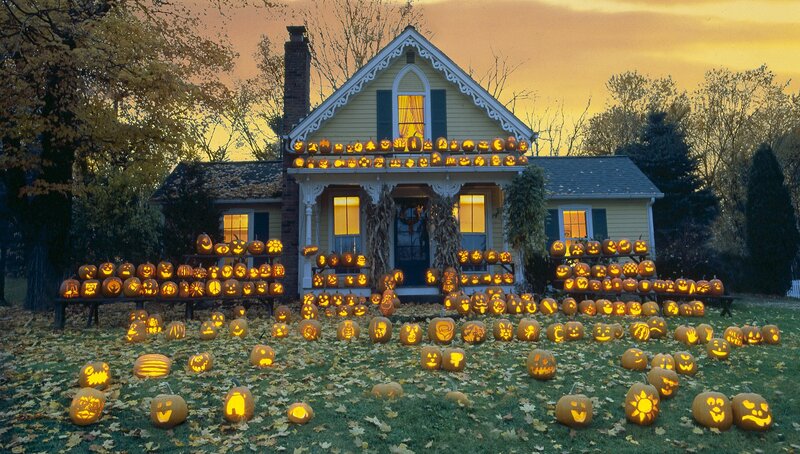 Pumpkin display at Halloween