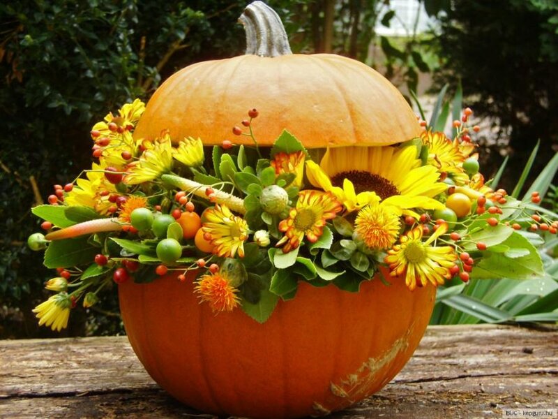 Pumpkin Floral Arrangement — Orange, Autumnal