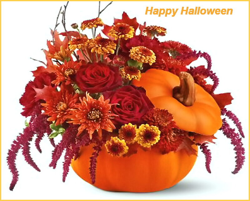 Pumpkin Floral Arrangement — Orange, Festive