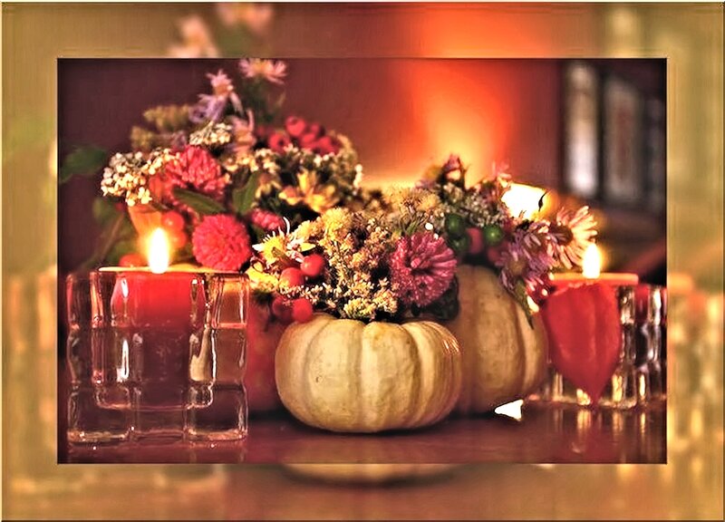 Pumpkin Floral Arrangement — Orange, Warm, Autumn