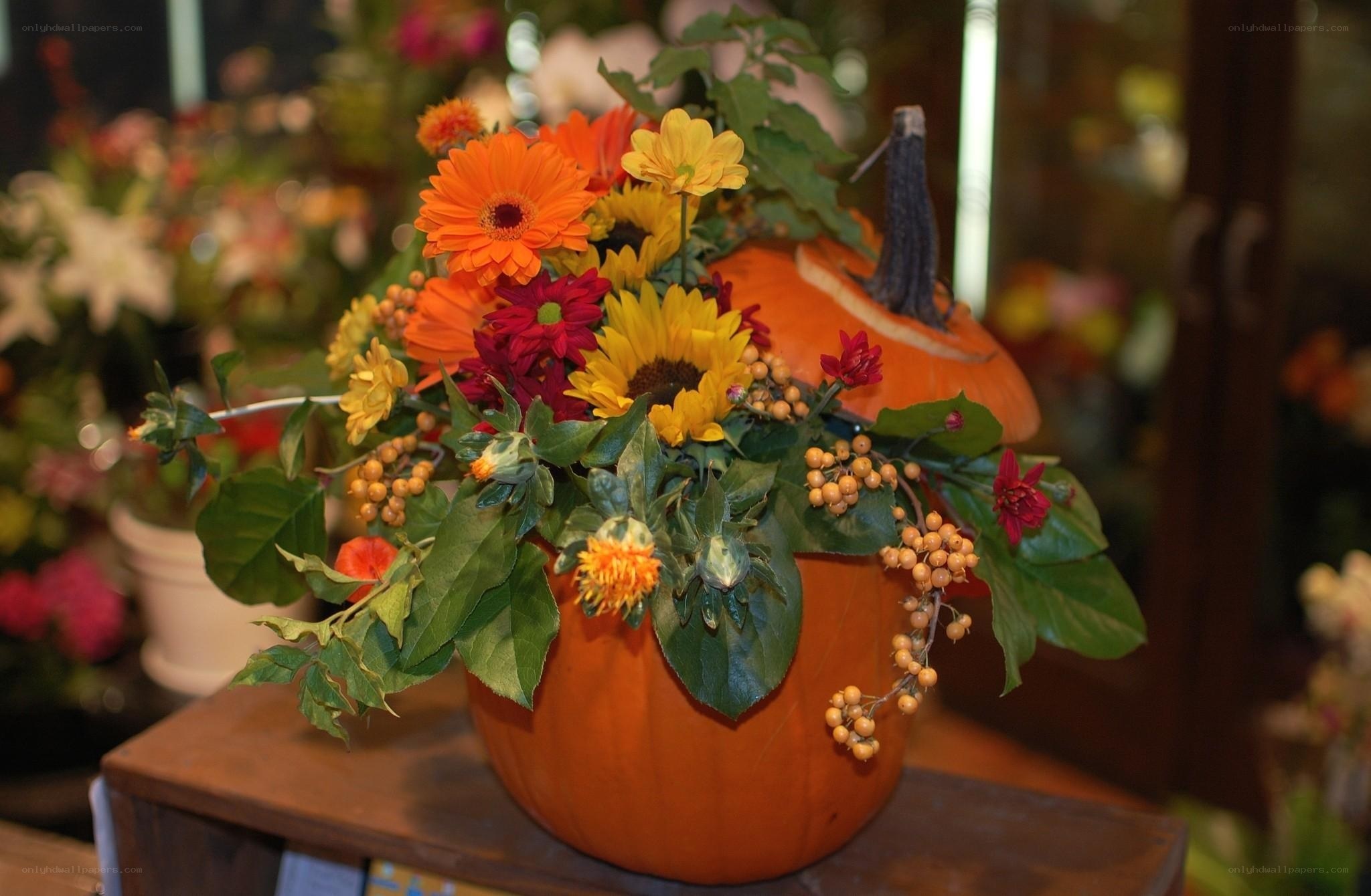 Pumpkin floral arrangement