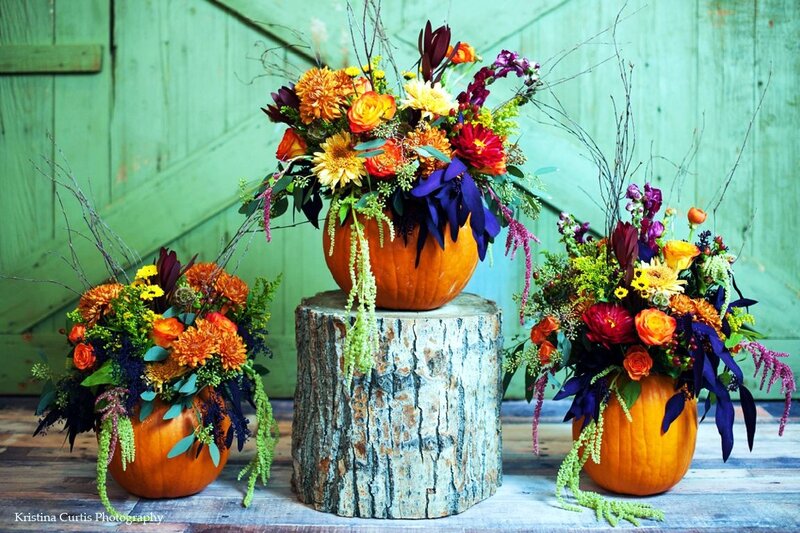 Pumpkin Floral Arrangements — Orange