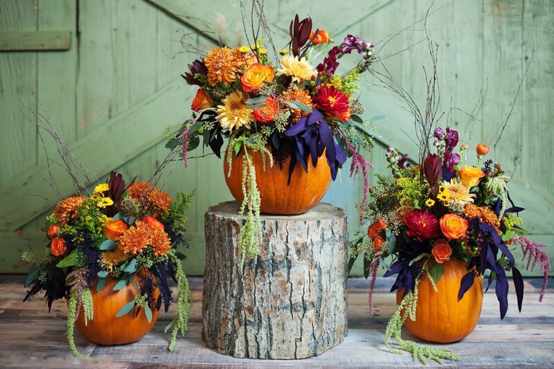 Pumpkin Flower Arrangements — Orange