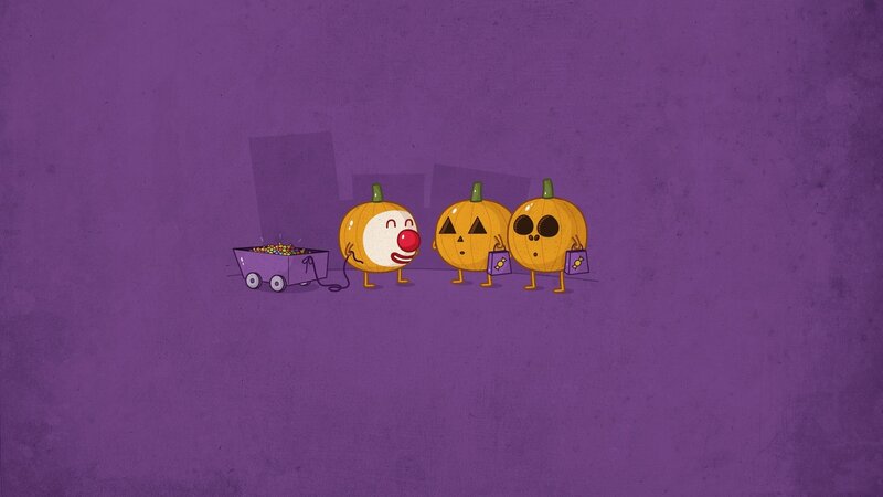 Pumpkin friends trick-or-treating