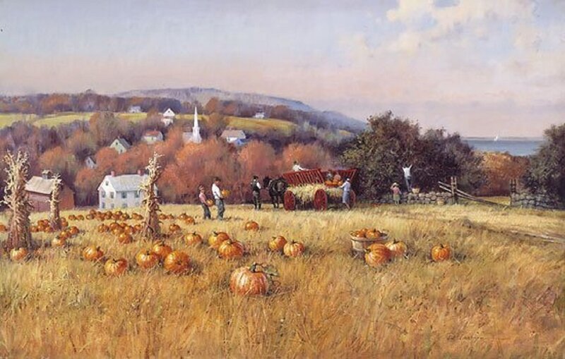 Pumpkin Harvest Scene