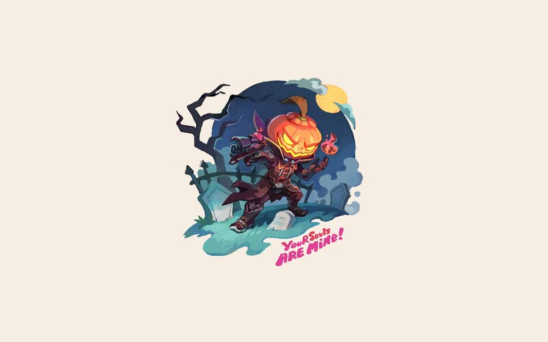 Pumpkin-headed Character — Orange, Spooky