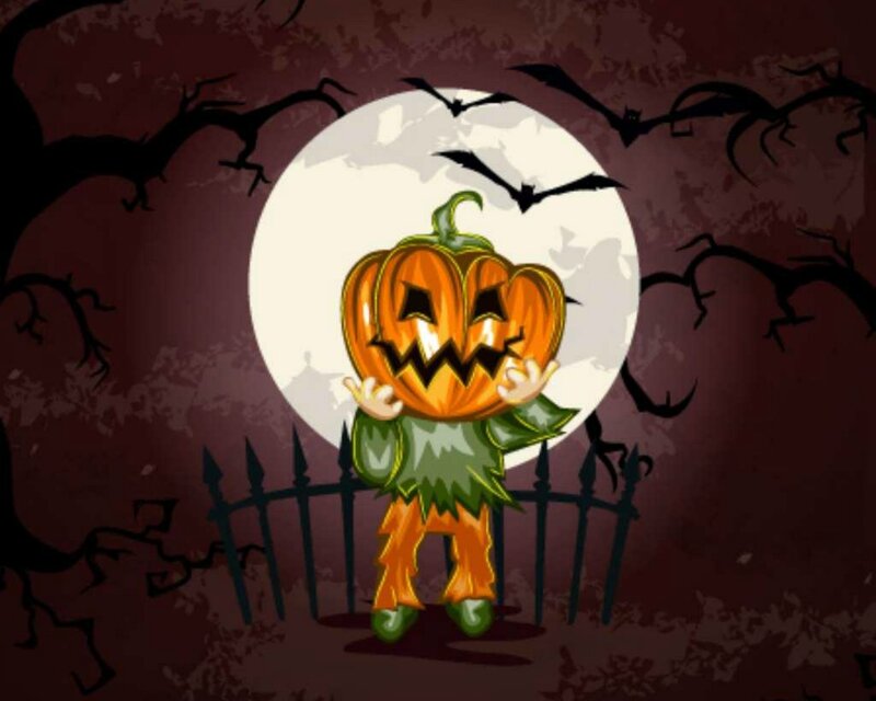 Pumpkin-headed Character — Orange
