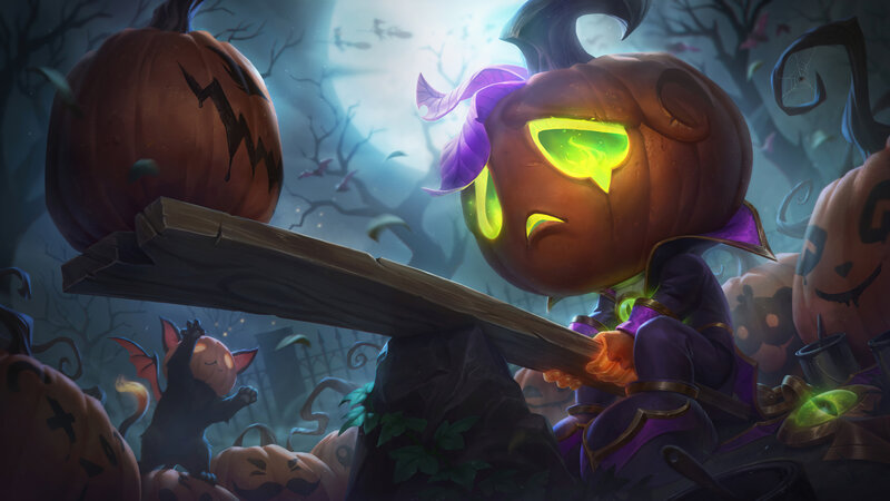 Pumpkin-headed Character — Purple