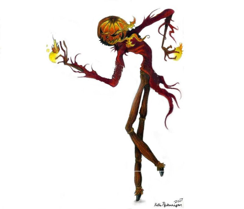 pumpkin-headed creature concept art