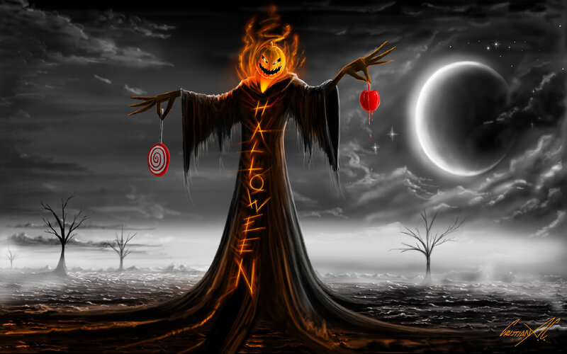 Pumpkin-headed Figure — Black, Dark
