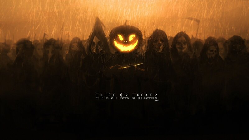 Pumpkin-headed Figure — Orange, Dark, Ominous