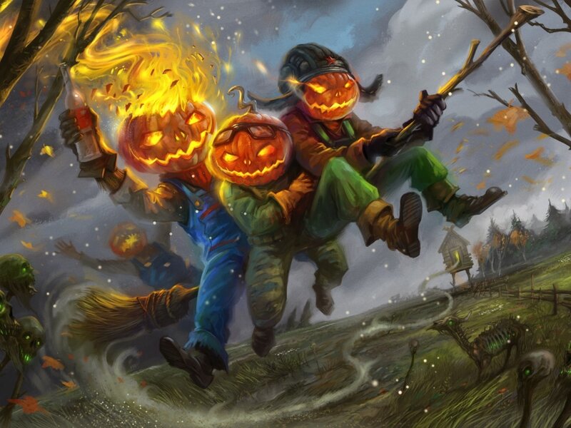 Pumpkin-headed Figures — Orange