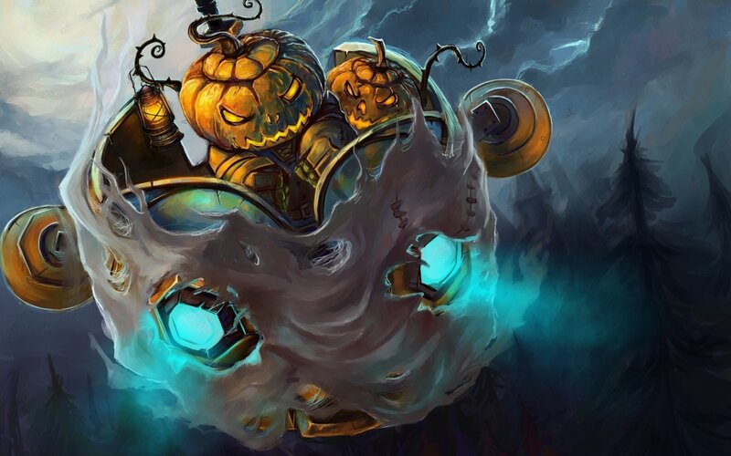 Pumpkin-headed Robot — Orange