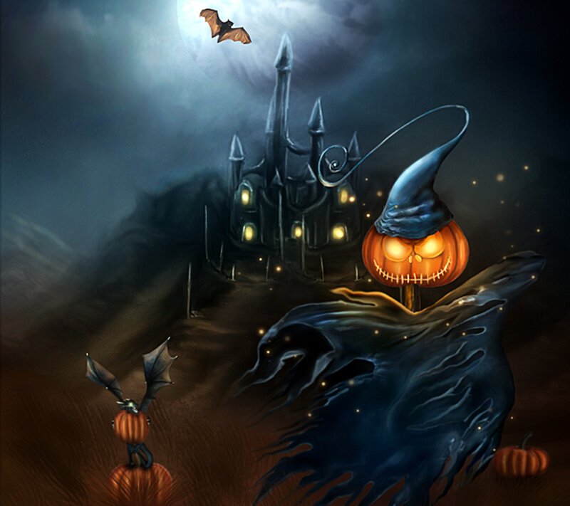 Pumpkin-headed Scarecrow — Blue