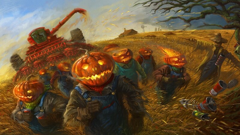 Pumpkin-headed Scarecrows