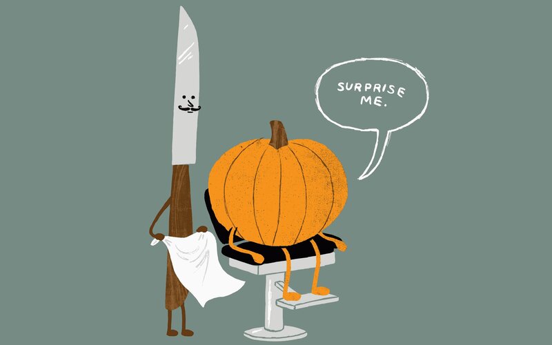 Pumpkin in Barber Chair