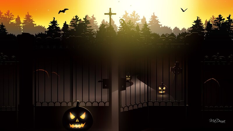 Pumpkin in Cemetery