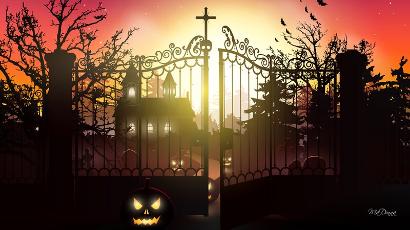 Pumpkin in Front of Gate