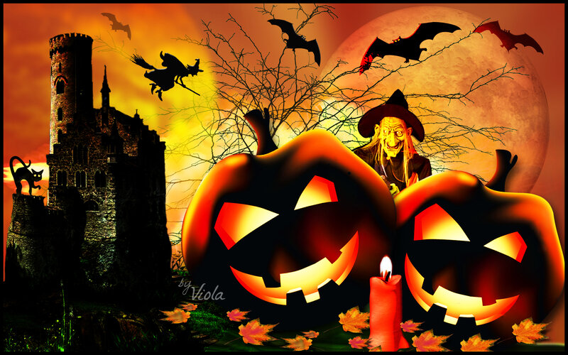 Pumpkin Lanterns at Night — Orange