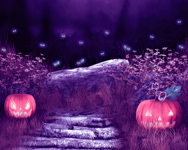 Pumpkin Lanterns in Field