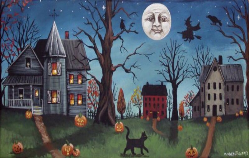 Pumpkin Patch at Night — Blue