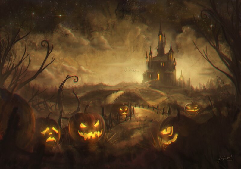 Pumpkin Patch at Night — Brown