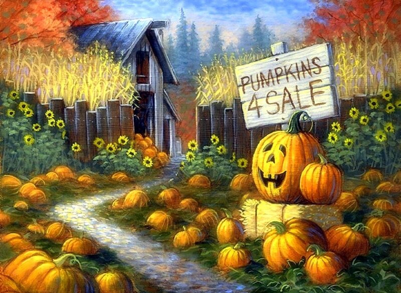 Pumpkin Patch with Sign