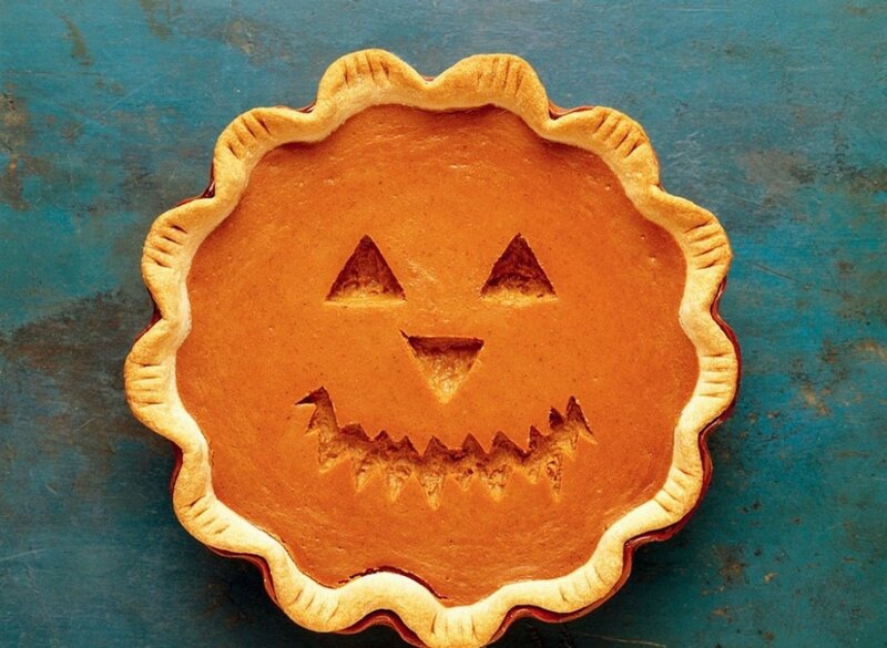 Pumpkin Pie with Jack-o-lantern Face