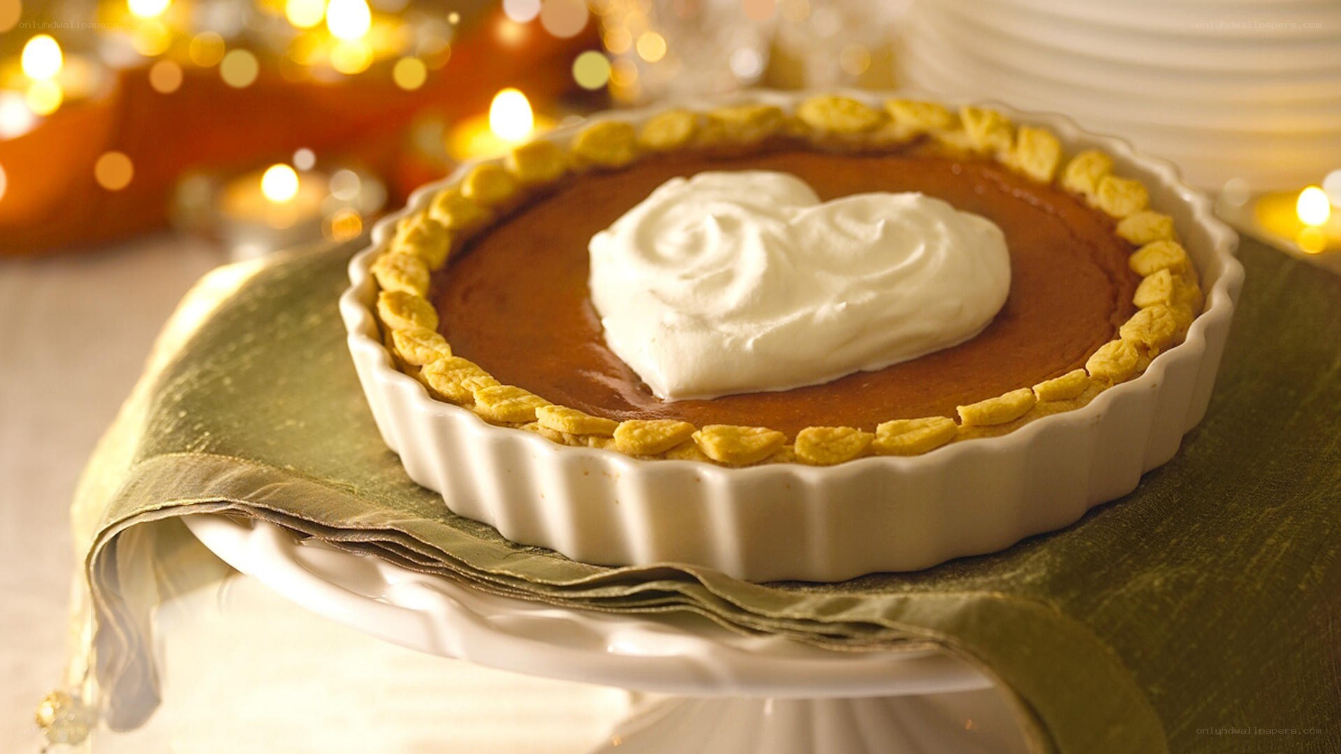 Pumpkin pie with whipped cream