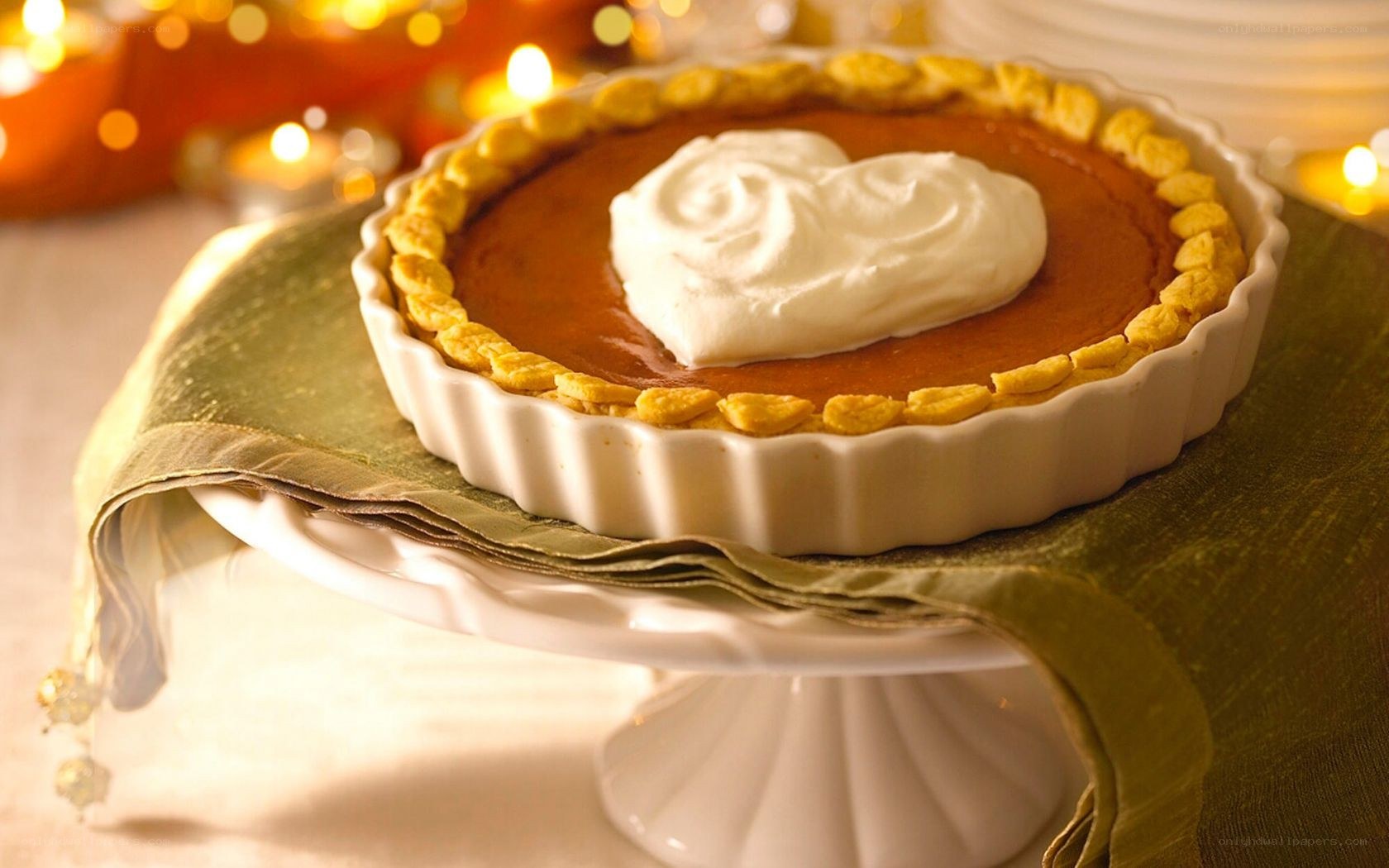 Pumpkin pie with whipped cream