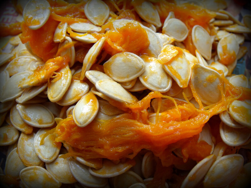 pumpkin seeds with pulp