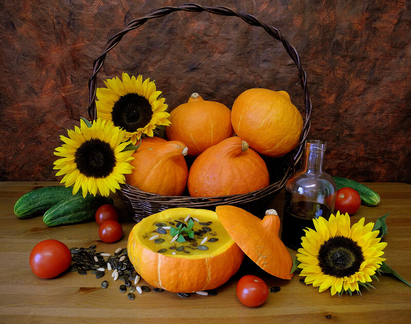 Pumpkin Soup in Basket