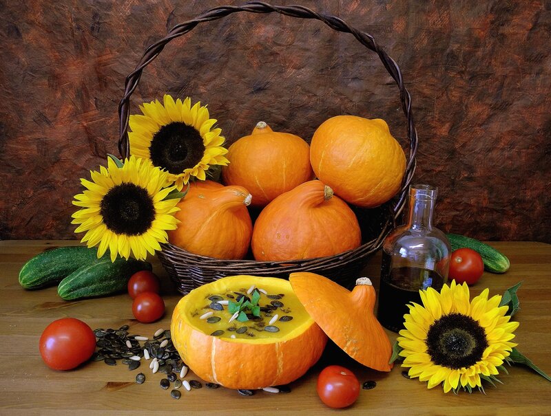 Pumpkin Soup in Bowl — Orange
