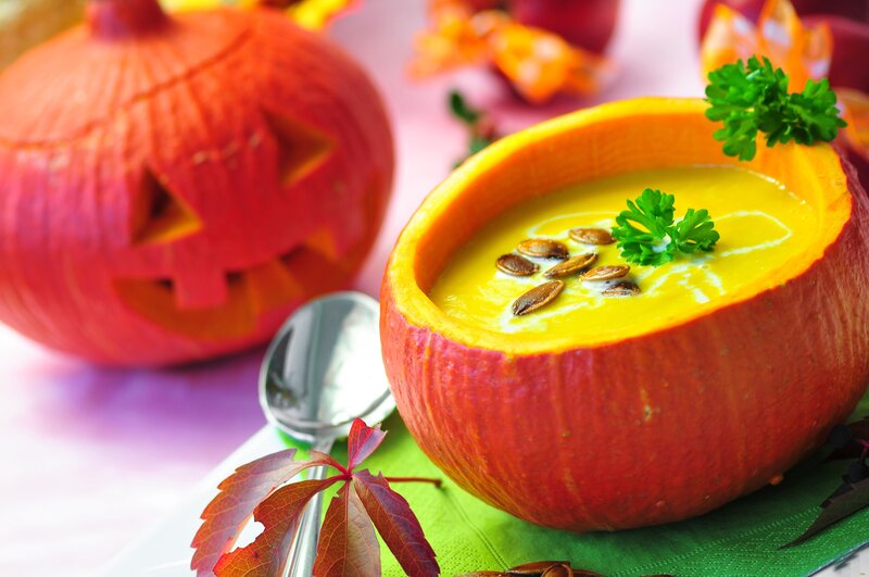Pumpkin Soup in Pumpkin — Orange